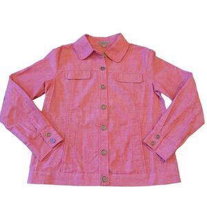 NWT Nordstrom Amber Sun Collection Red/Pink Linen Blend Classic Jacket S